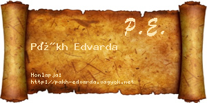 Pákh Edvarda névjegykártya